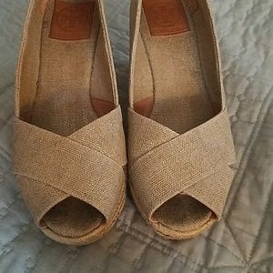 Tan Tory Burch wedges 8.5